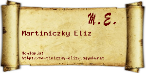 Martiniczky Eliz névjegykártya